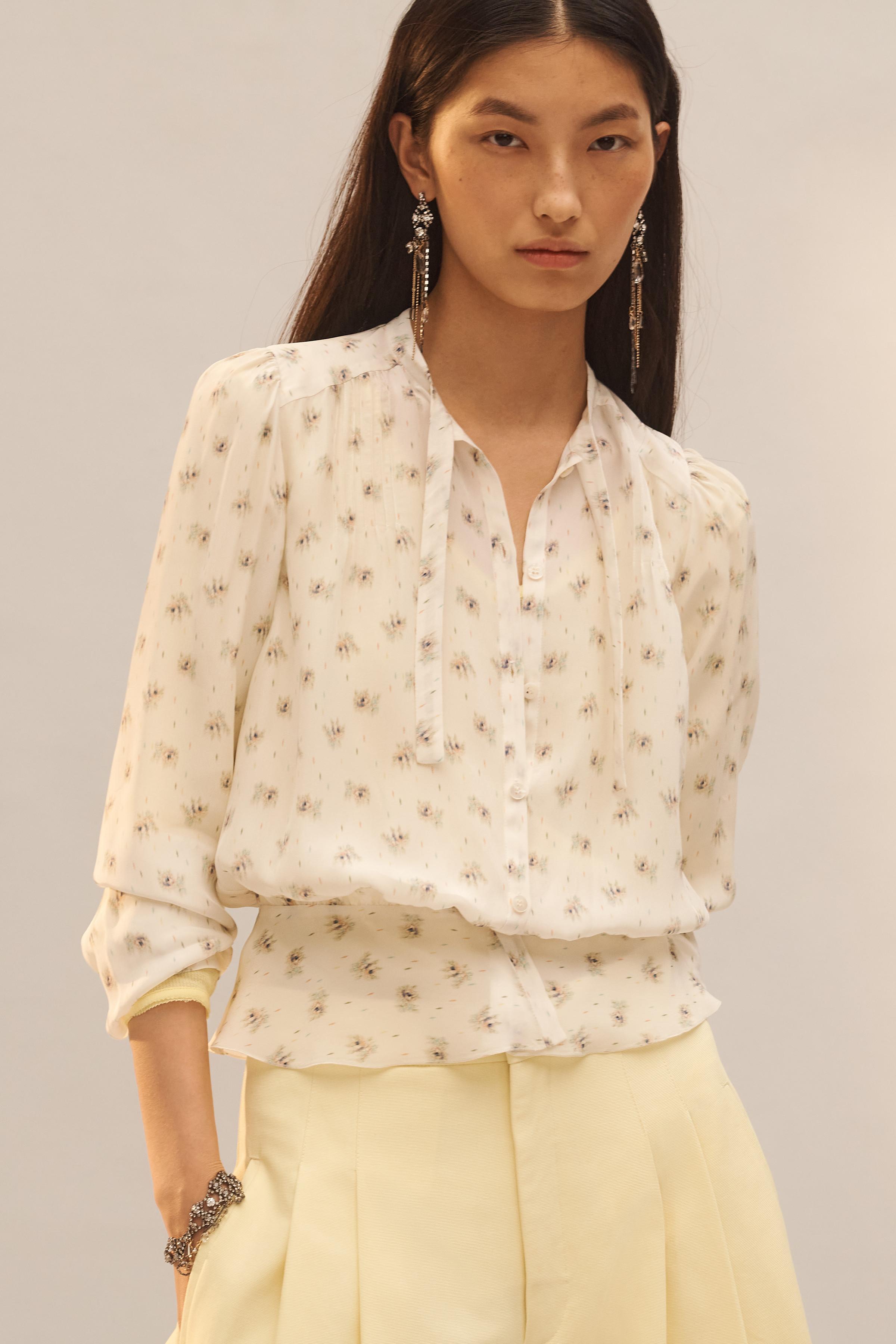 LIMITED EDITION PRINTED BLOUSE WITH TIES